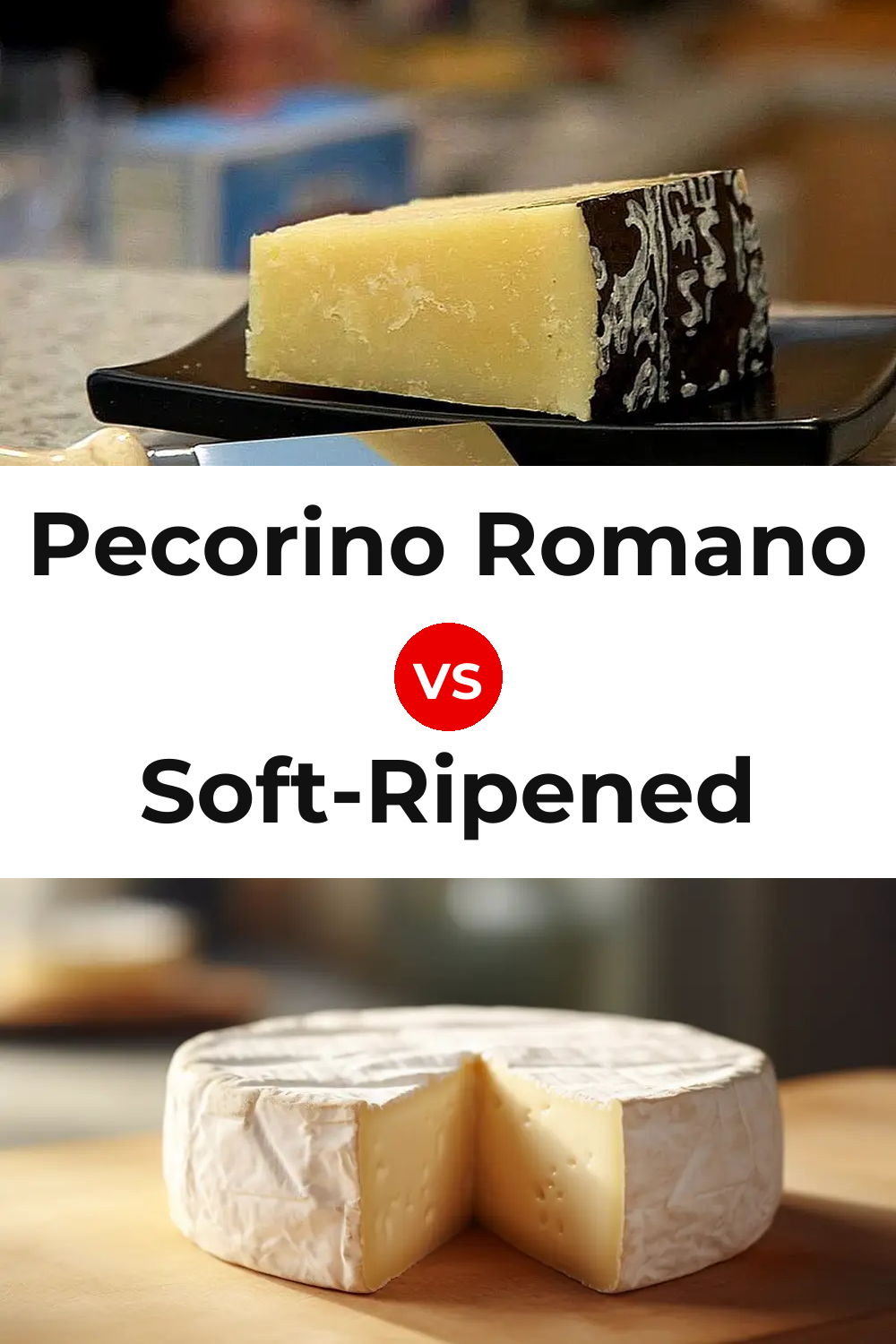 Pecorino Romano Cheese vs Soft-Ripened Cheese Pinterest comparison