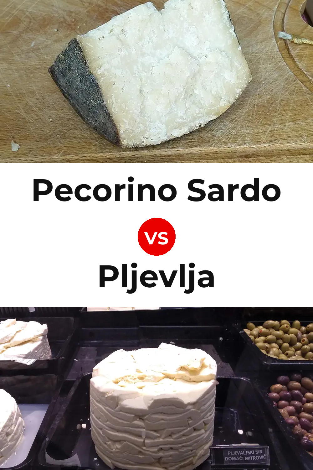 Pecorino Sardo Cheese vs Pljevlja Cheese Pinterest comparison