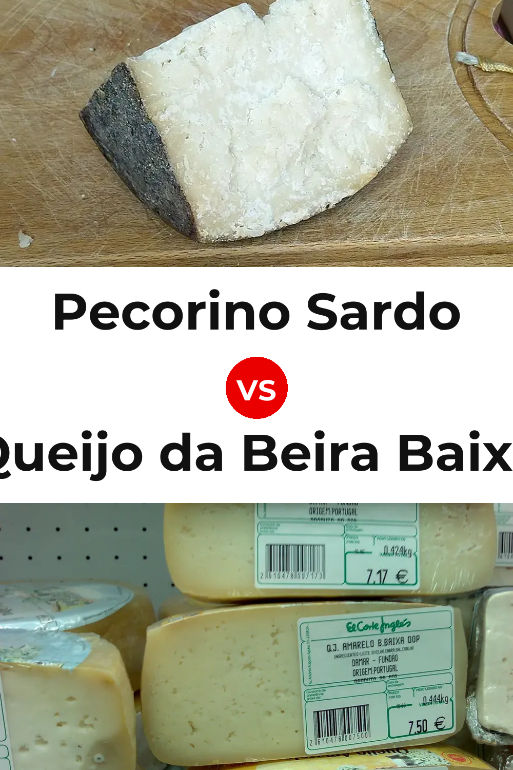 Pecorino Sardo Cheese vs Queijo da Beira Baixa Pinterest comparison