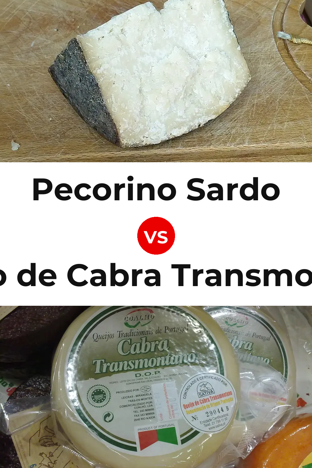 Pecorino Sardo Cheese vs Queijo de Cabra Transmontano Pinterest comparison