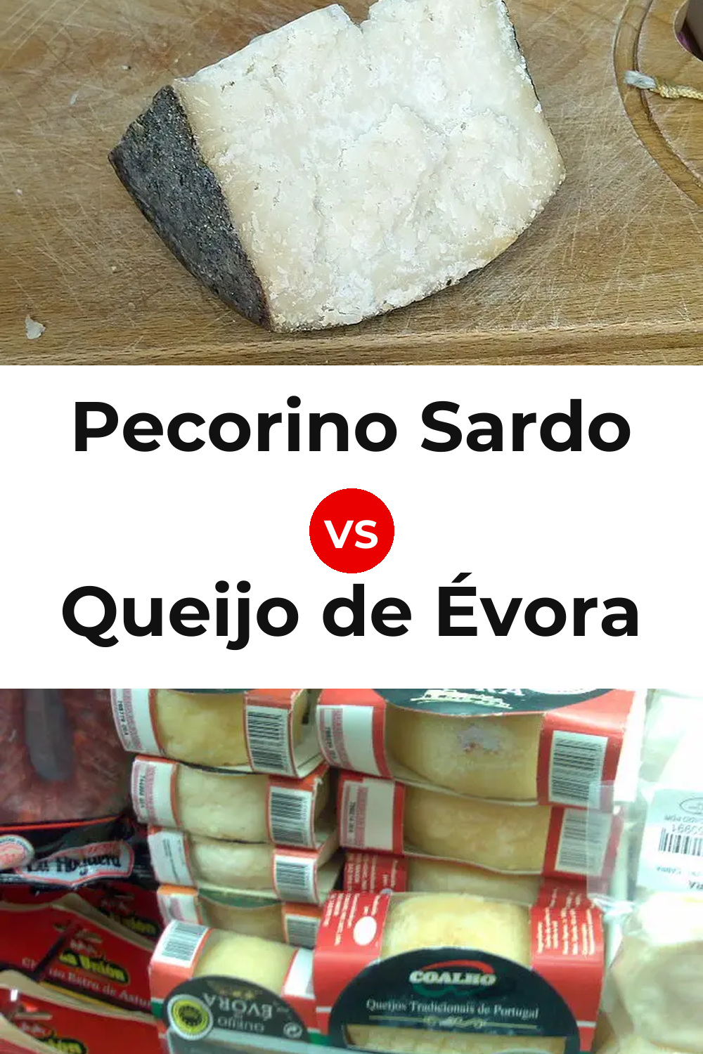 Pecorino Sardo Cheese vs Queijo de Évora Pinterest comparison