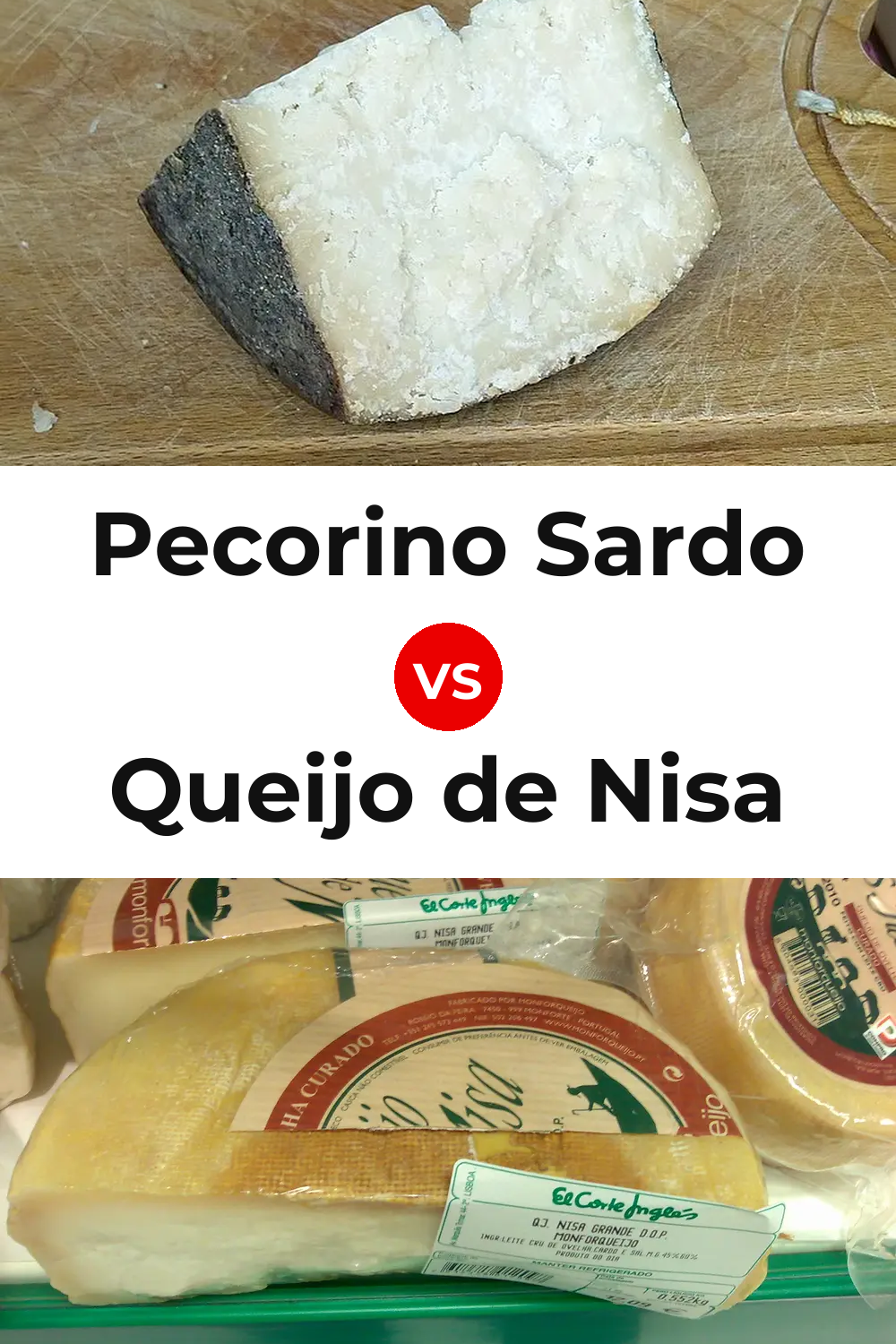 Pecorino Sardo Cheese vs Queijo de Nisa Pinterest comparison
