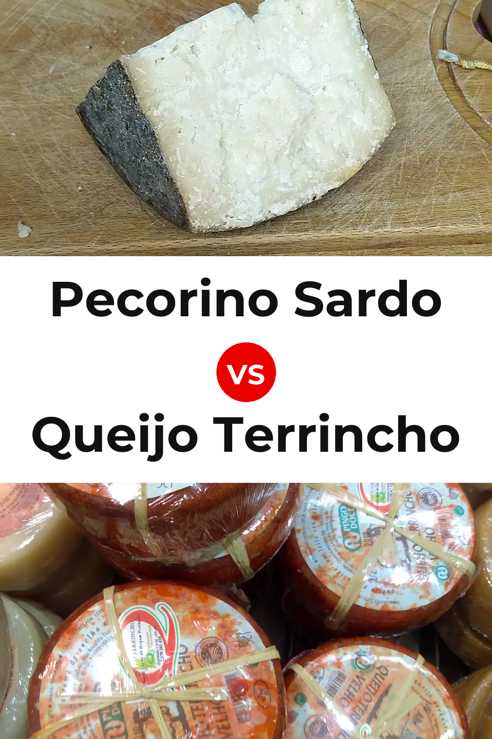 Pecorino Sardo Cheese vs Queijo Terrincho Pinterest comparison