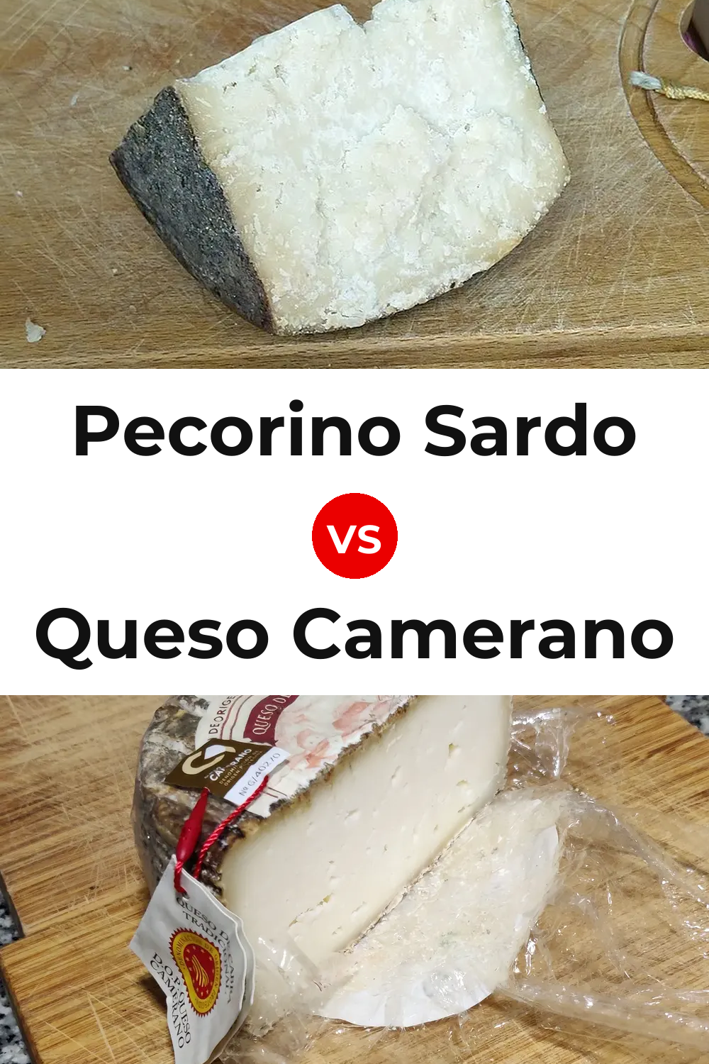 Pecorino Sardo Cheese vs Queso Camerano Pinterest comparison
