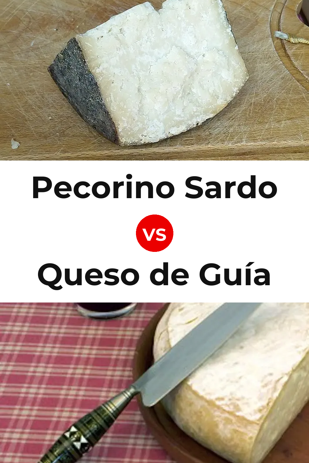 Pecorino Sardo Cheese vs Queso de Guía Pinterest comparison