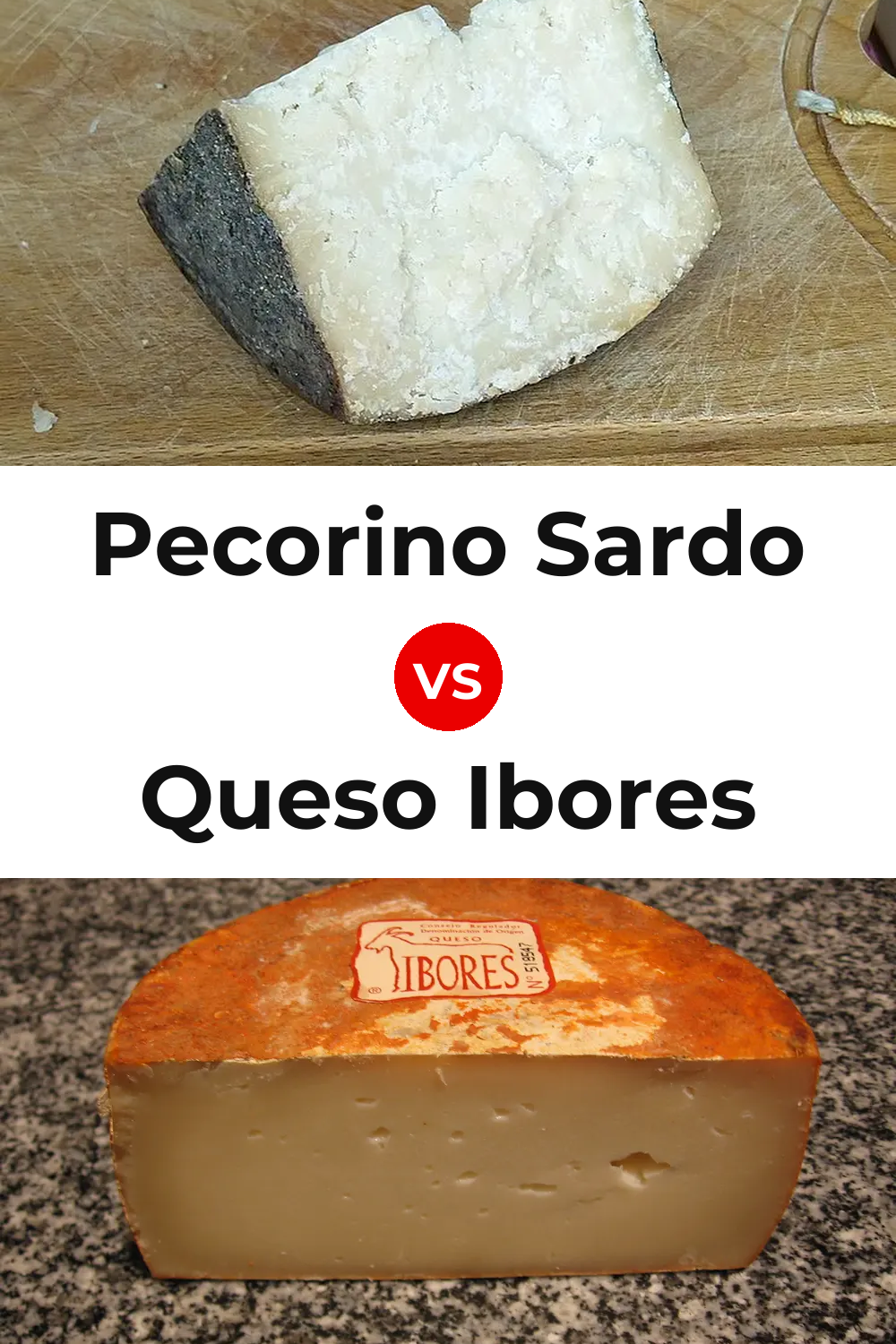 Pecorino Sardo Cheese vs Queso Ibores Pinterest comparison