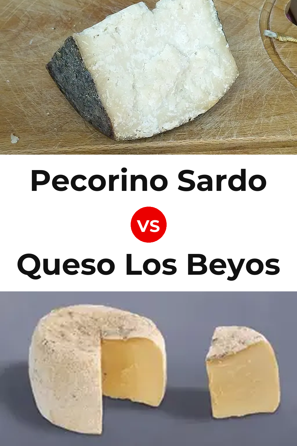 Pecorino Sardo Cheese vs Queso Los Beyos Pinterest comparison