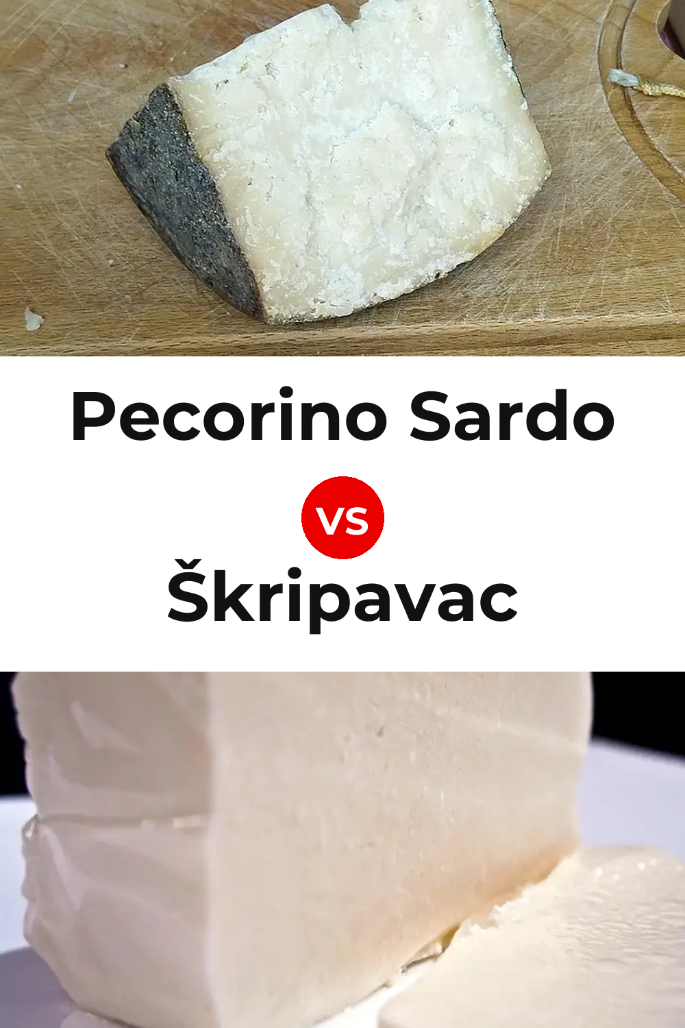 Pecorino Sardo Cheese vs Škripavac Cheese Pinterest comparison