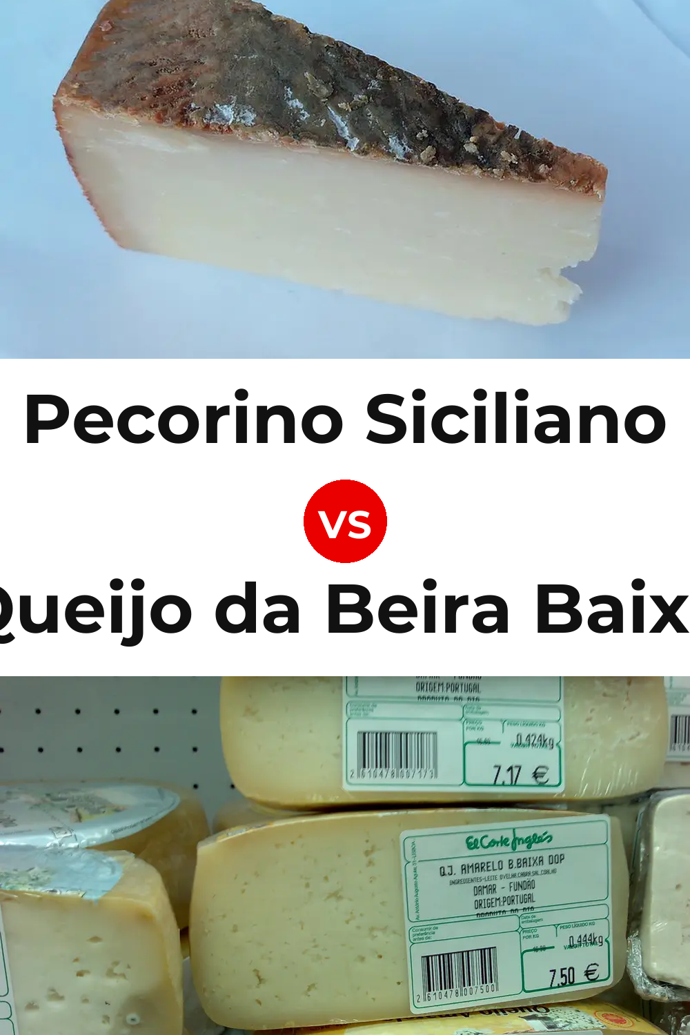 Pecorino Siciliano Cheese vs Queijo da Beira Baixa Pinterest comparison