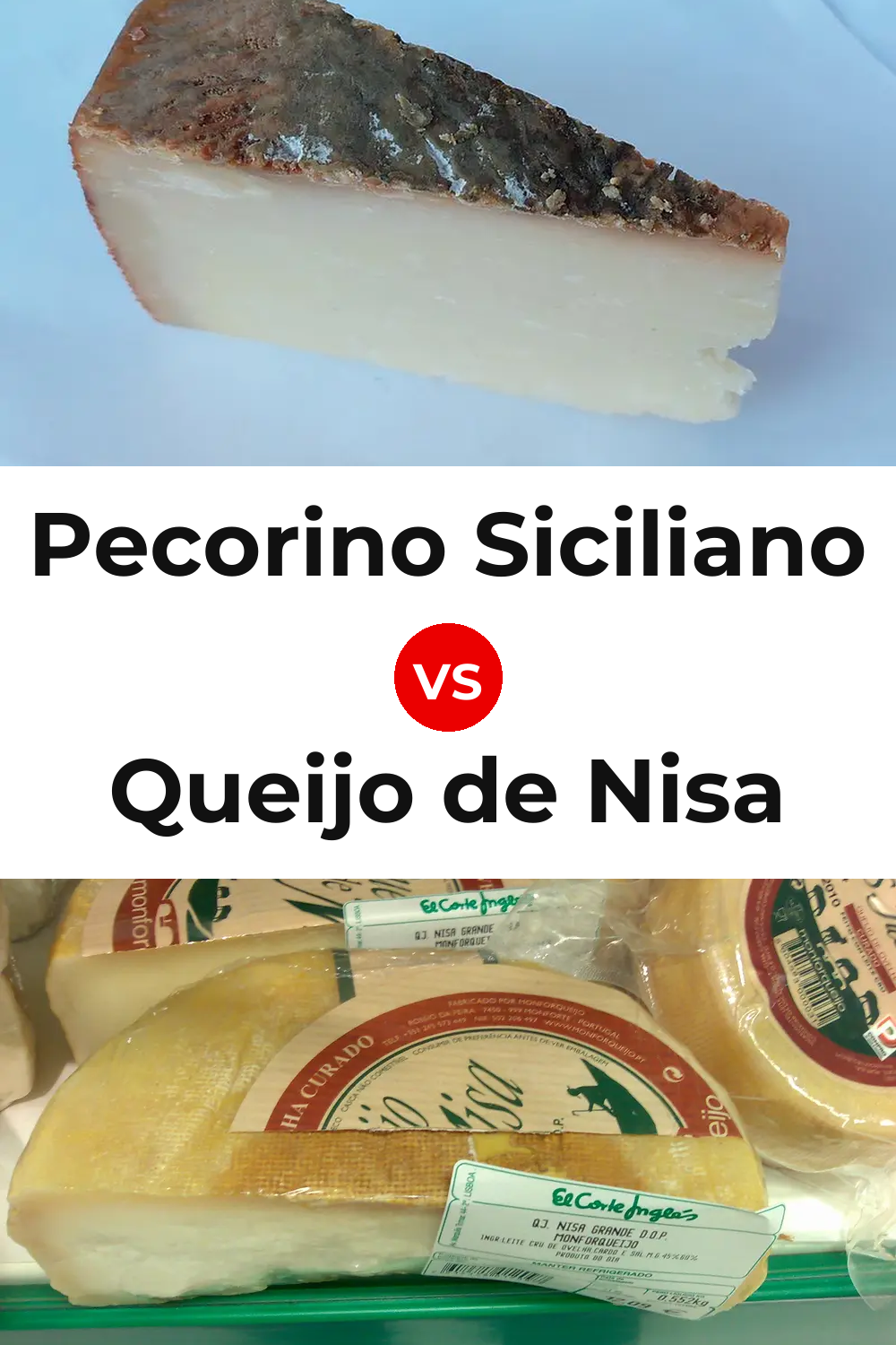 Pecorino Siciliano Cheese vs Queijo de Nisa Pinterest comparison
