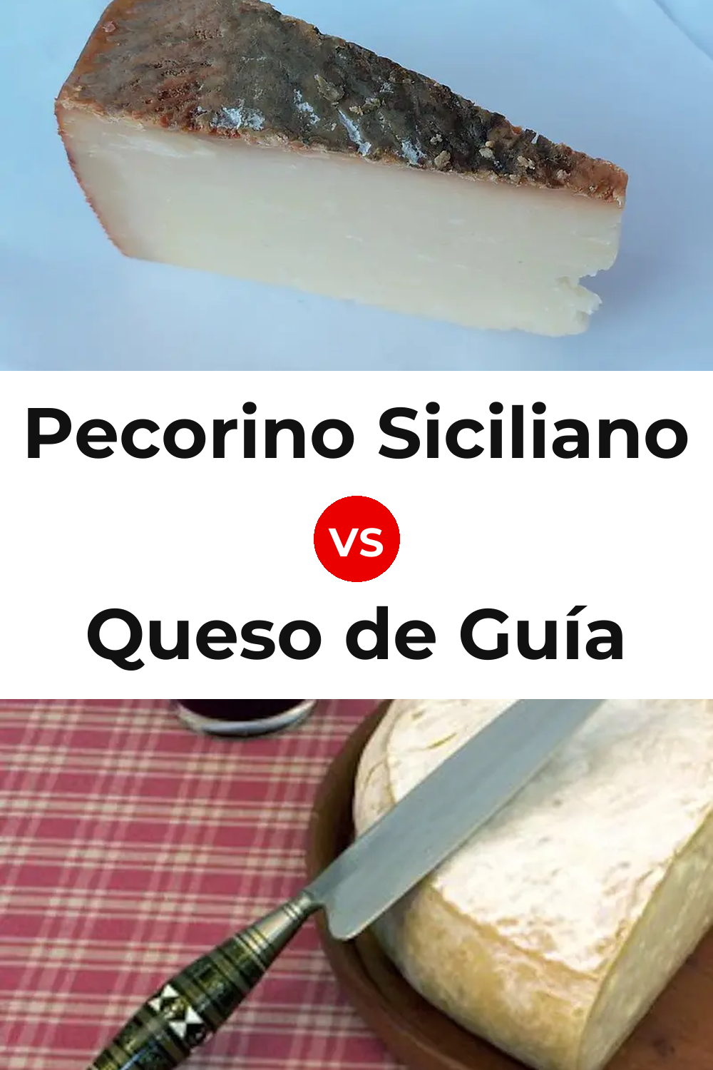 Pecorino Siciliano Cheese vs Queso de Guía Pinterest comparison