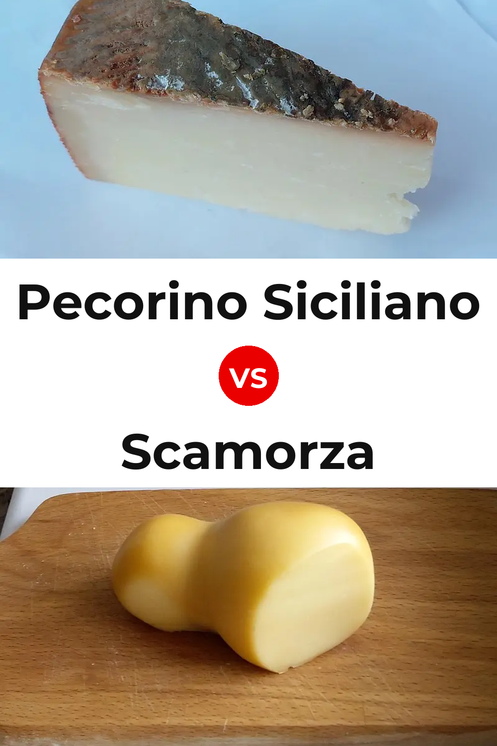 Pecorino Siciliano Cheese vs Scamorza Cheese Pinterest comparison