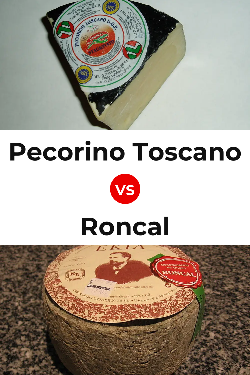 Pecorino Toscano Cheese vs Roncal Cheese Pinterest comparison