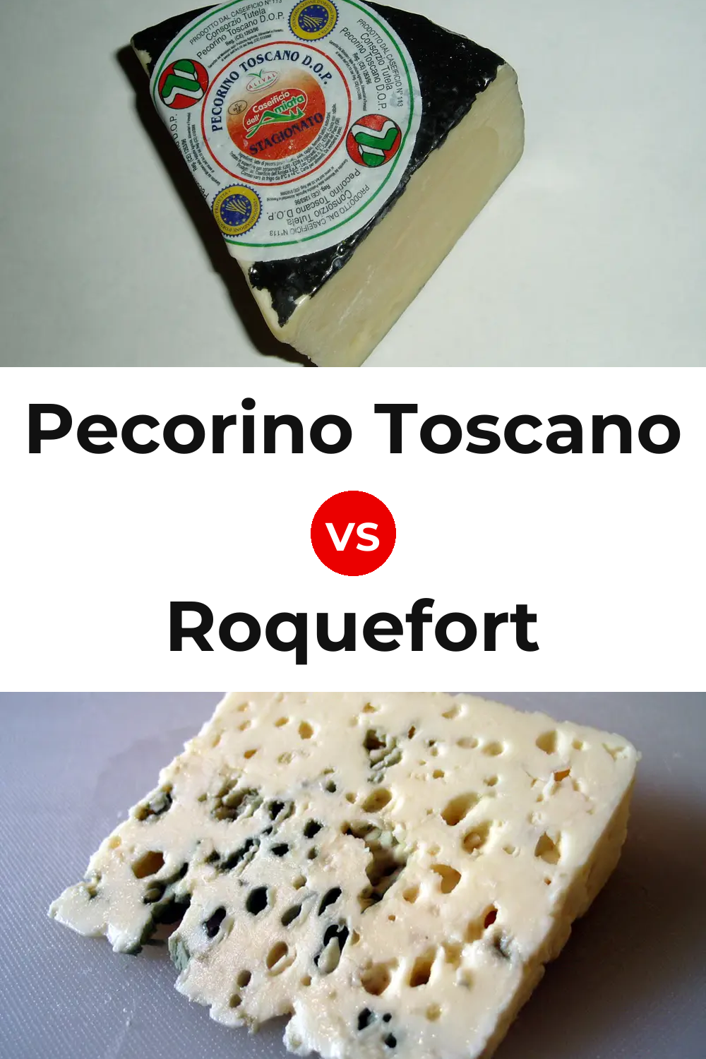 Pecorino Toscano Cheese vs Roquefort Cheese Pinterest comparison