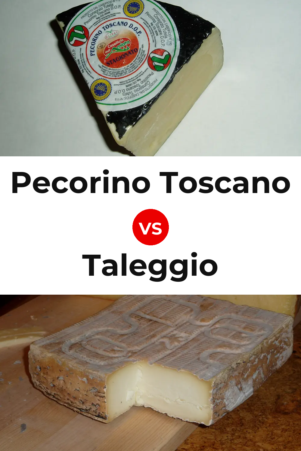 Pecorino Toscano Cheese vs Taleggio Cheese Pinterest comparison