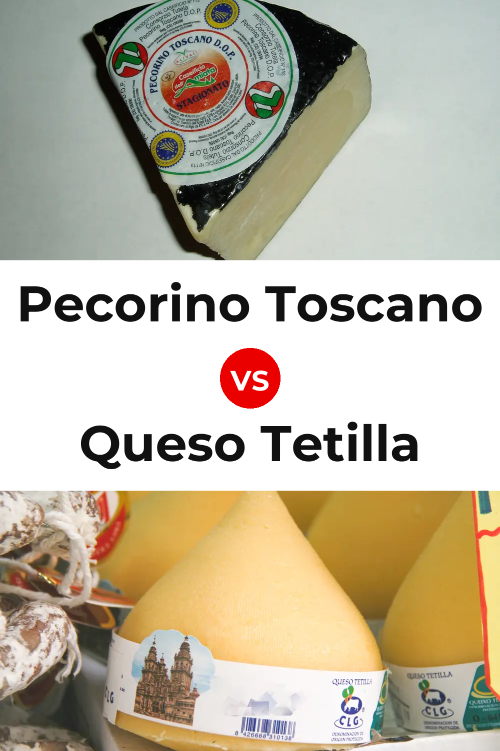 Pecorino Toscano Cheese vs Queso Tetilla Pinterest comparison