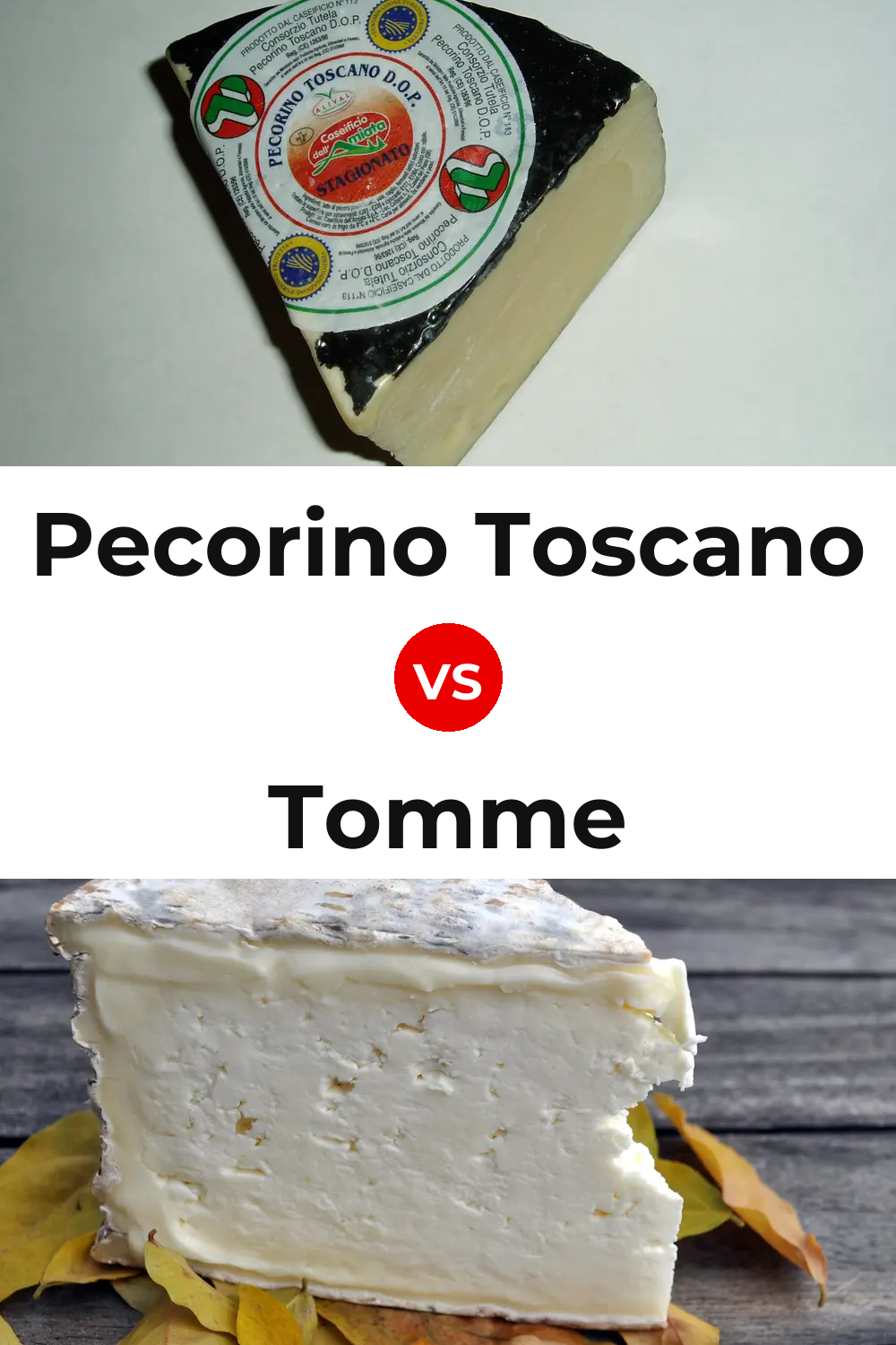 Pecorino Toscano Cheese vs Tomme Cheese Pinterest comparison