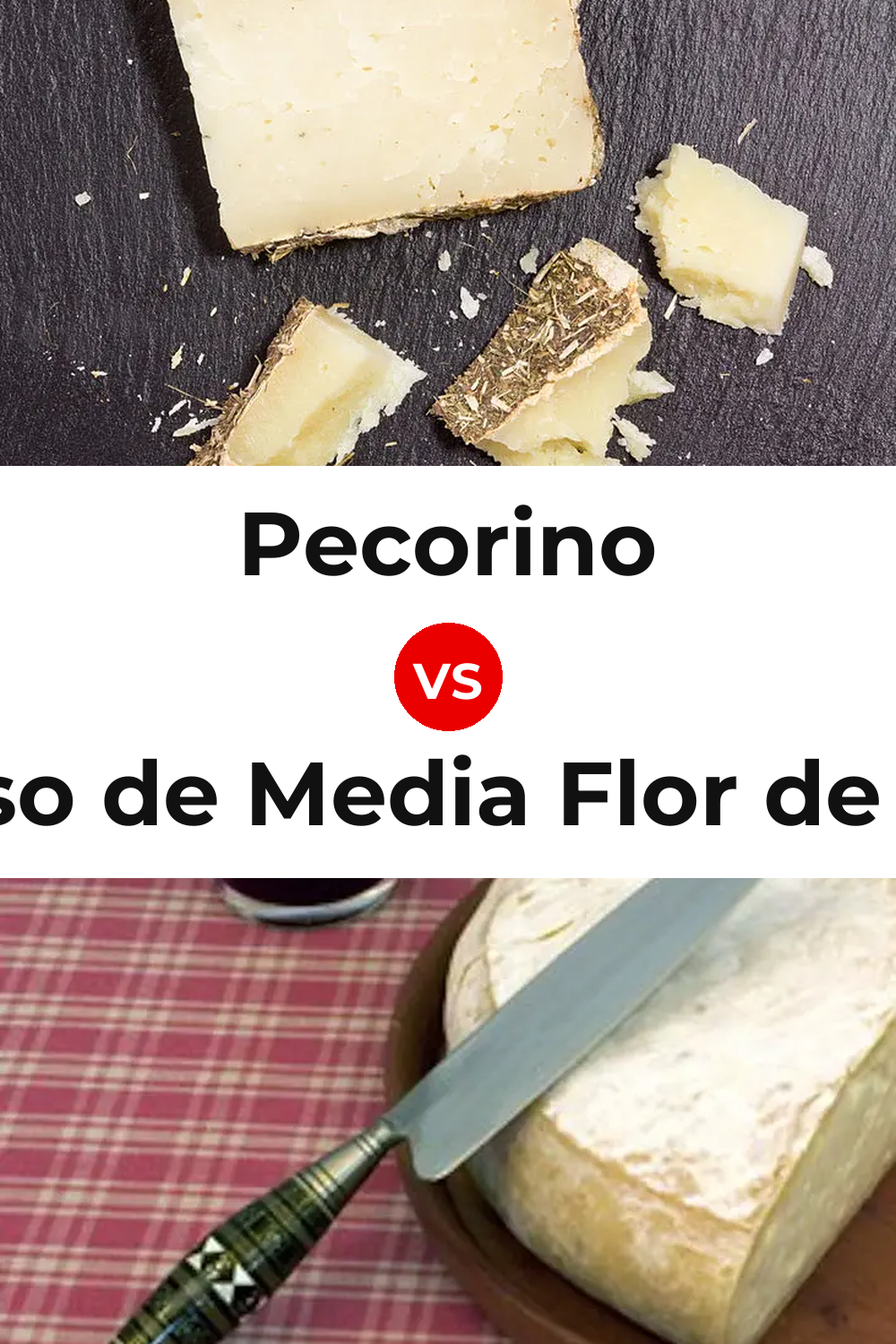 Pecorino Cheese vs Queso de Media Flor de Guía Pinterest comparison