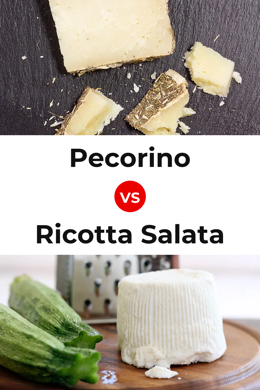 Pecorino Cheese vs Ricotta Salata Cheese Pinterest comparison