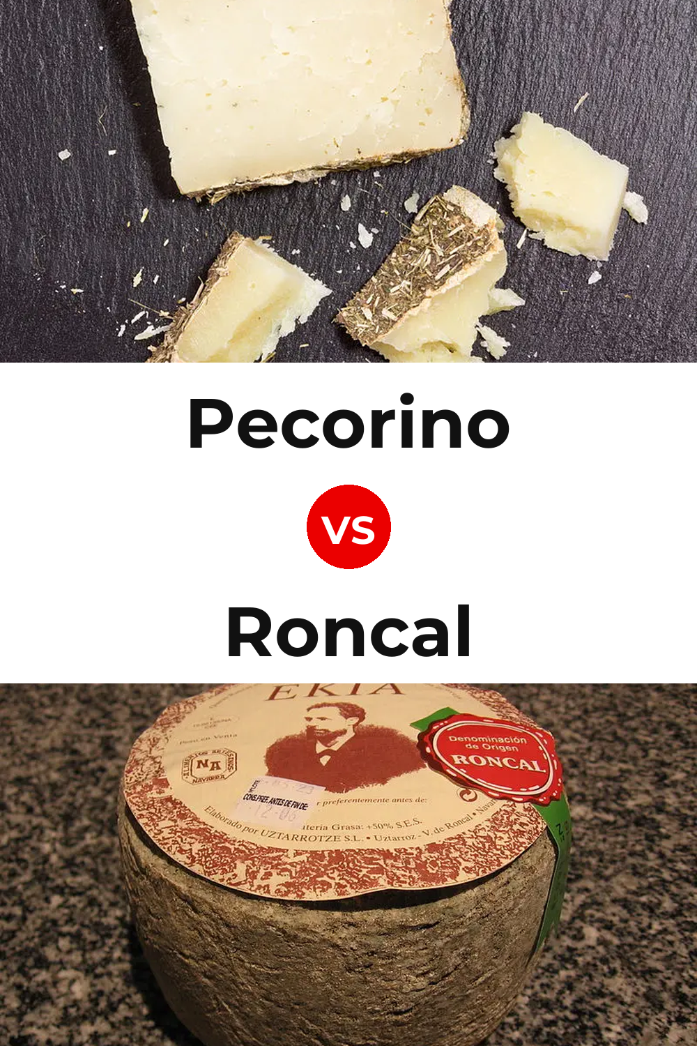 Pecorino Cheese vs Roncal Cheese Pinterest comparison