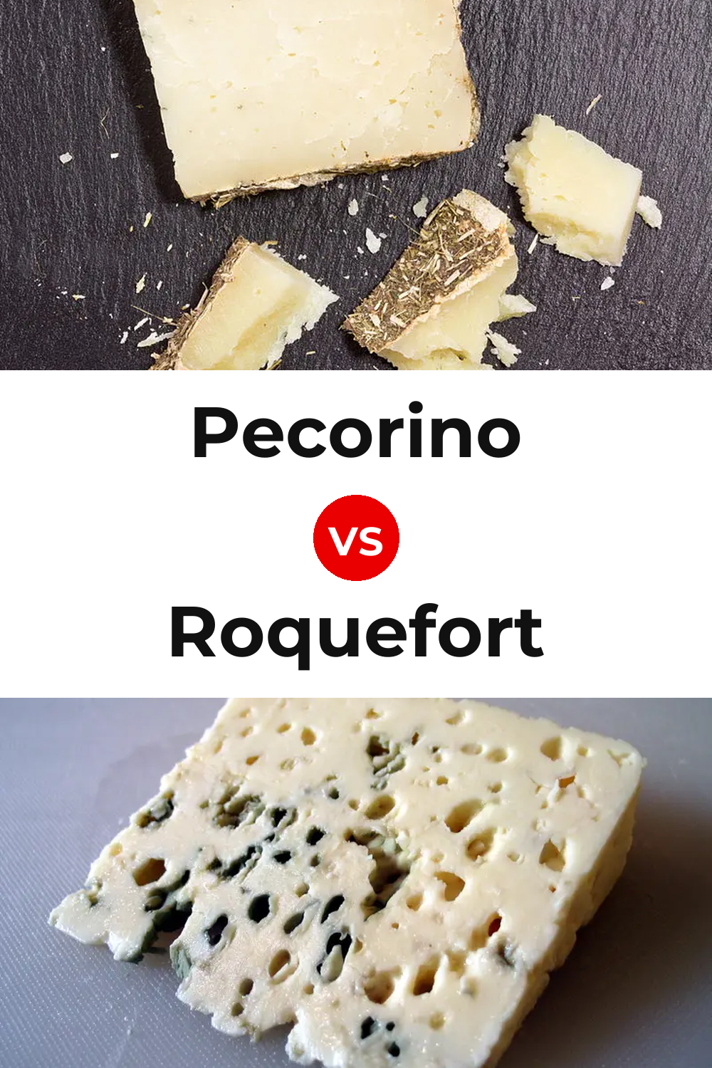 Pecorino Cheese vs Roquefort Cheese Pinterest comparison