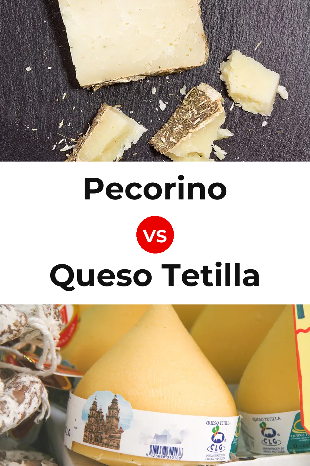 Pecorino Cheese vs Queso Tetilla Pinterest comparison
