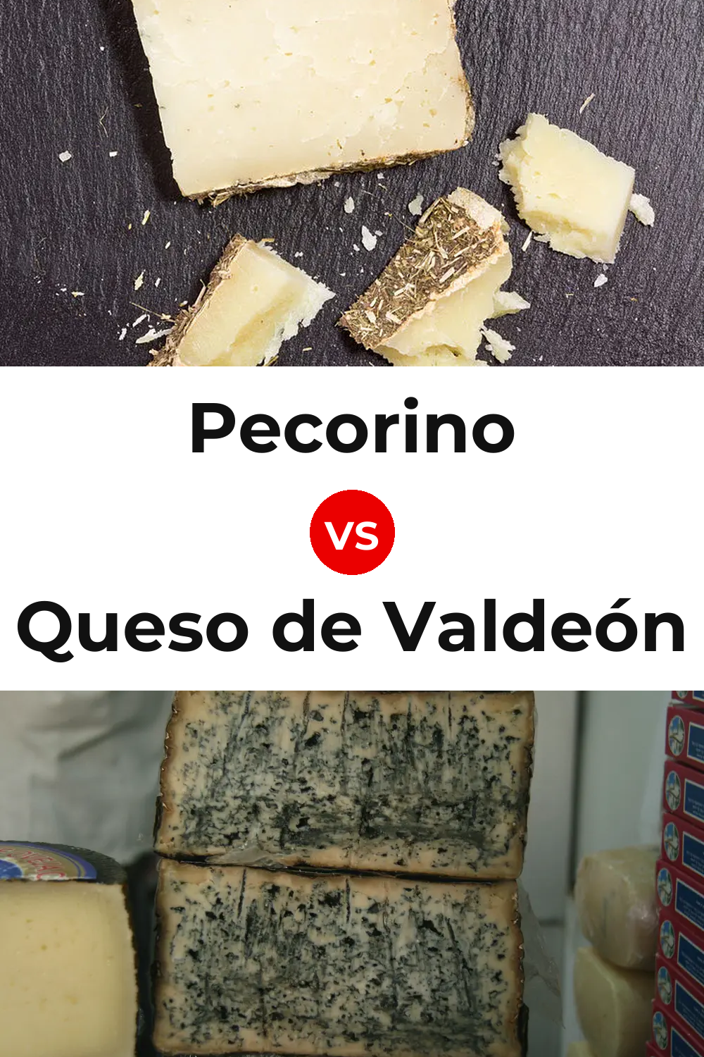Pecorino Cheese vs Queso de Valdeón Pinterest comparison