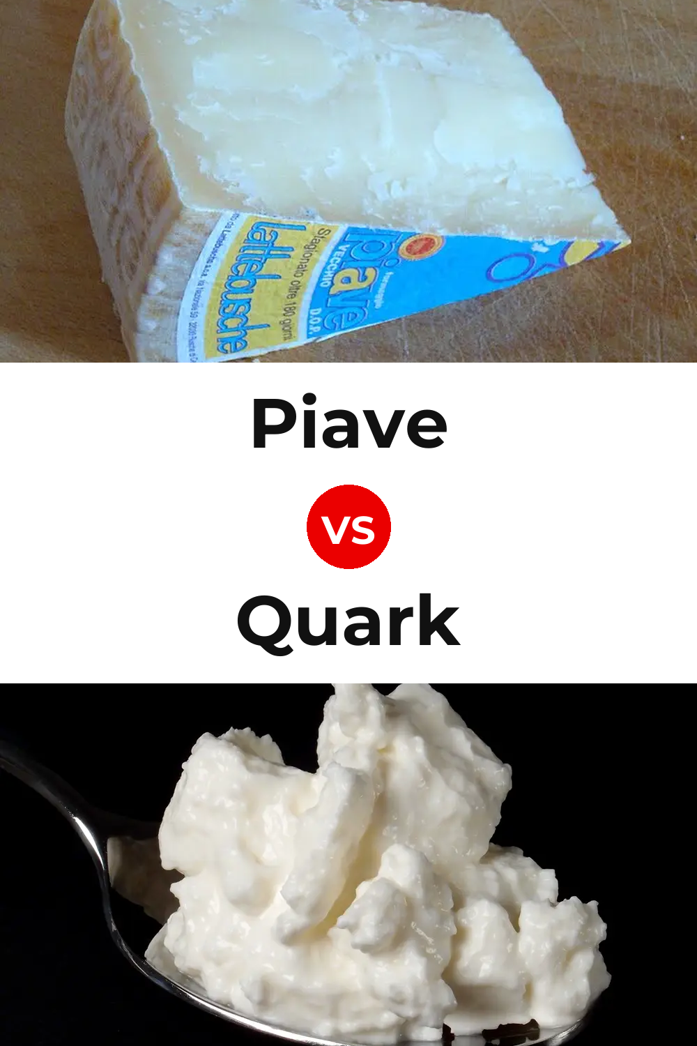 Piave Cheese vs Quark Cheese Pinterest comparison