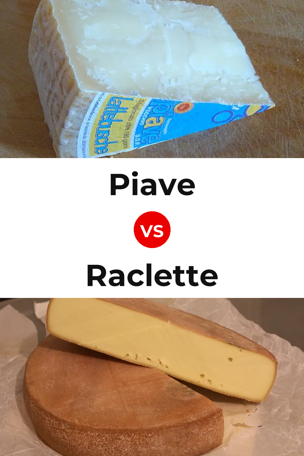 Piave Cheese vs Raclette Cheese Pinterest comparison