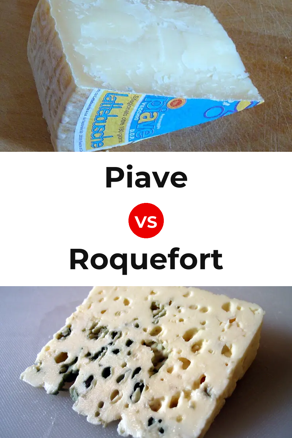 Piave Cheese vs Roquefort Cheese Pinterest comparison
