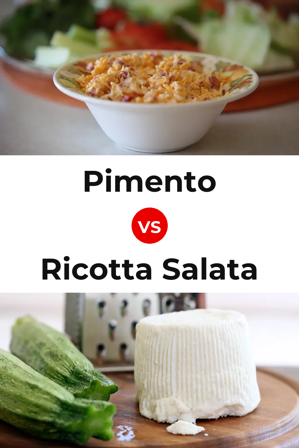 Pimento Cheese vs Ricotta Salata Cheese Pinterest comparison