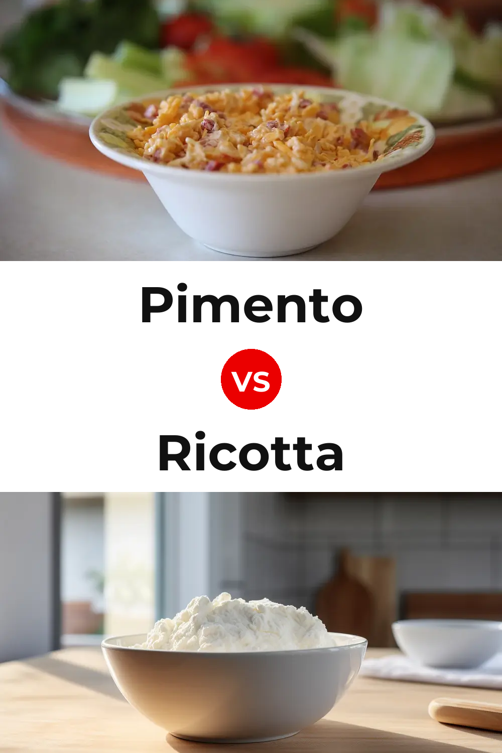 Pimento Cheese vs Ricotta Cheese Pinterest comparison