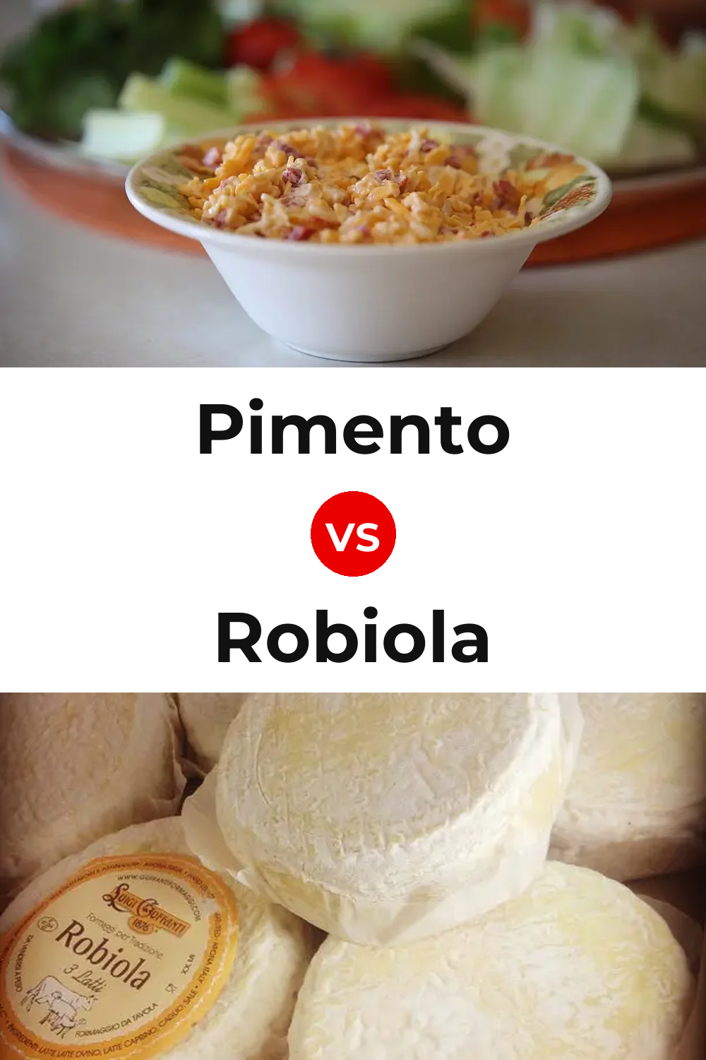 Pimento Cheese vs Robiola Cheese Pinterest comparison