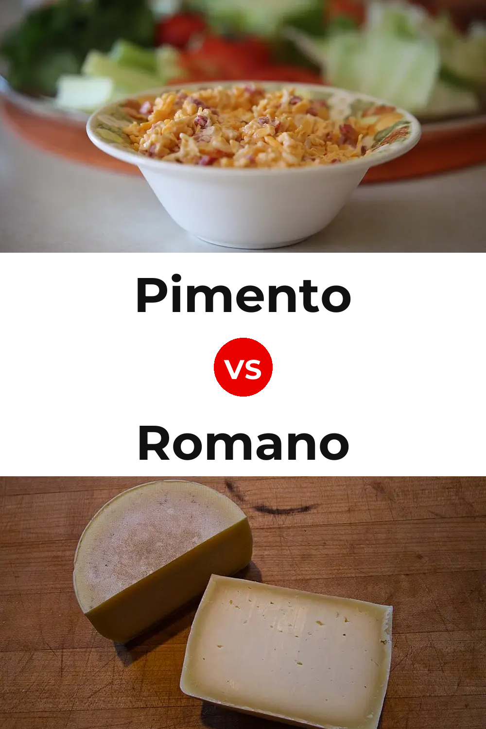 Pimento Cheese vs Romano Cheese Pinterest comparison