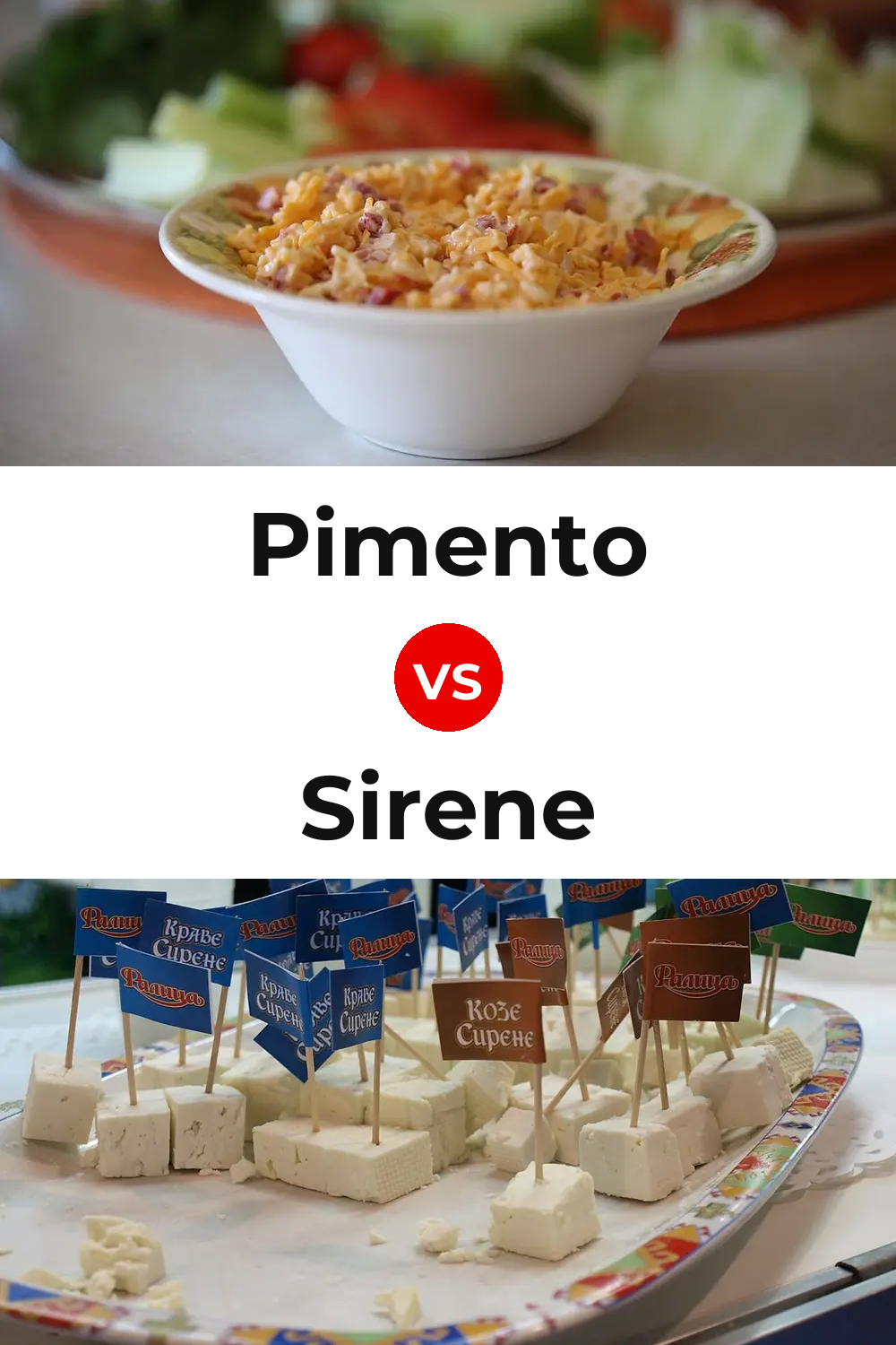 Pimento Cheese vs Sirene Cheese Pinterest comparison