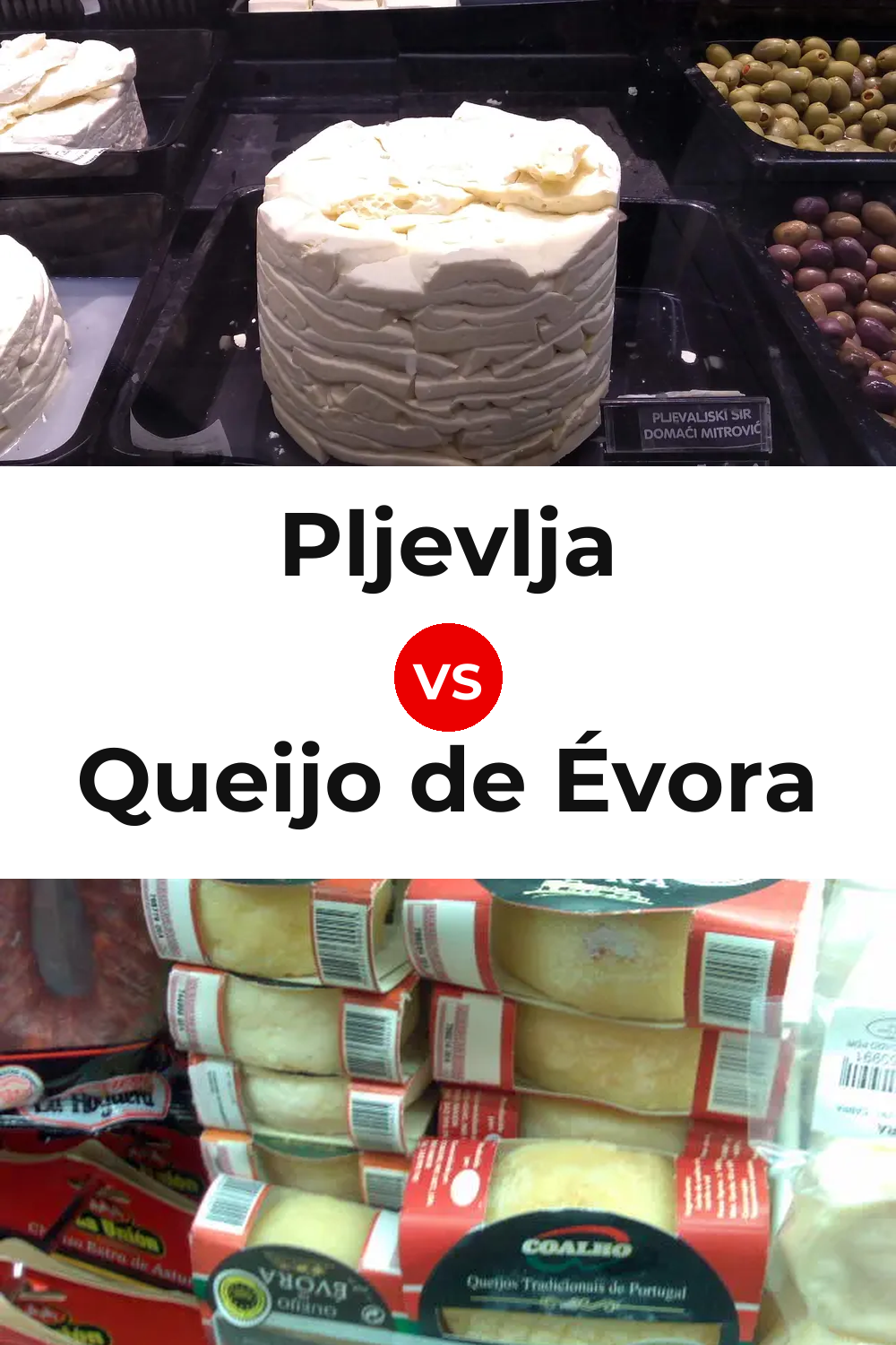 Pljevlja Cheese vs Queijo de Évora Pinterest comparison