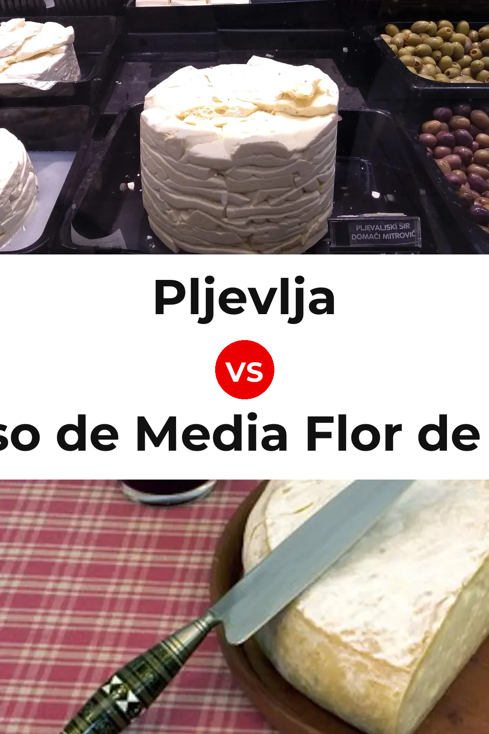 Pljevlja Cheese vs Queso de Media Flor de Guía Pinterest comparison