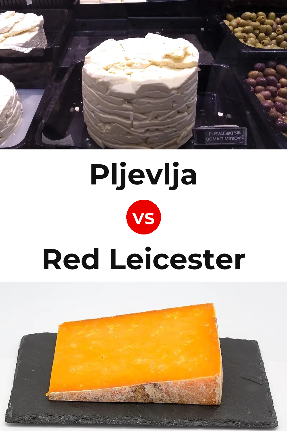 Pljevlja Cheese vs Red Leicester Cheese Pinterest comparison