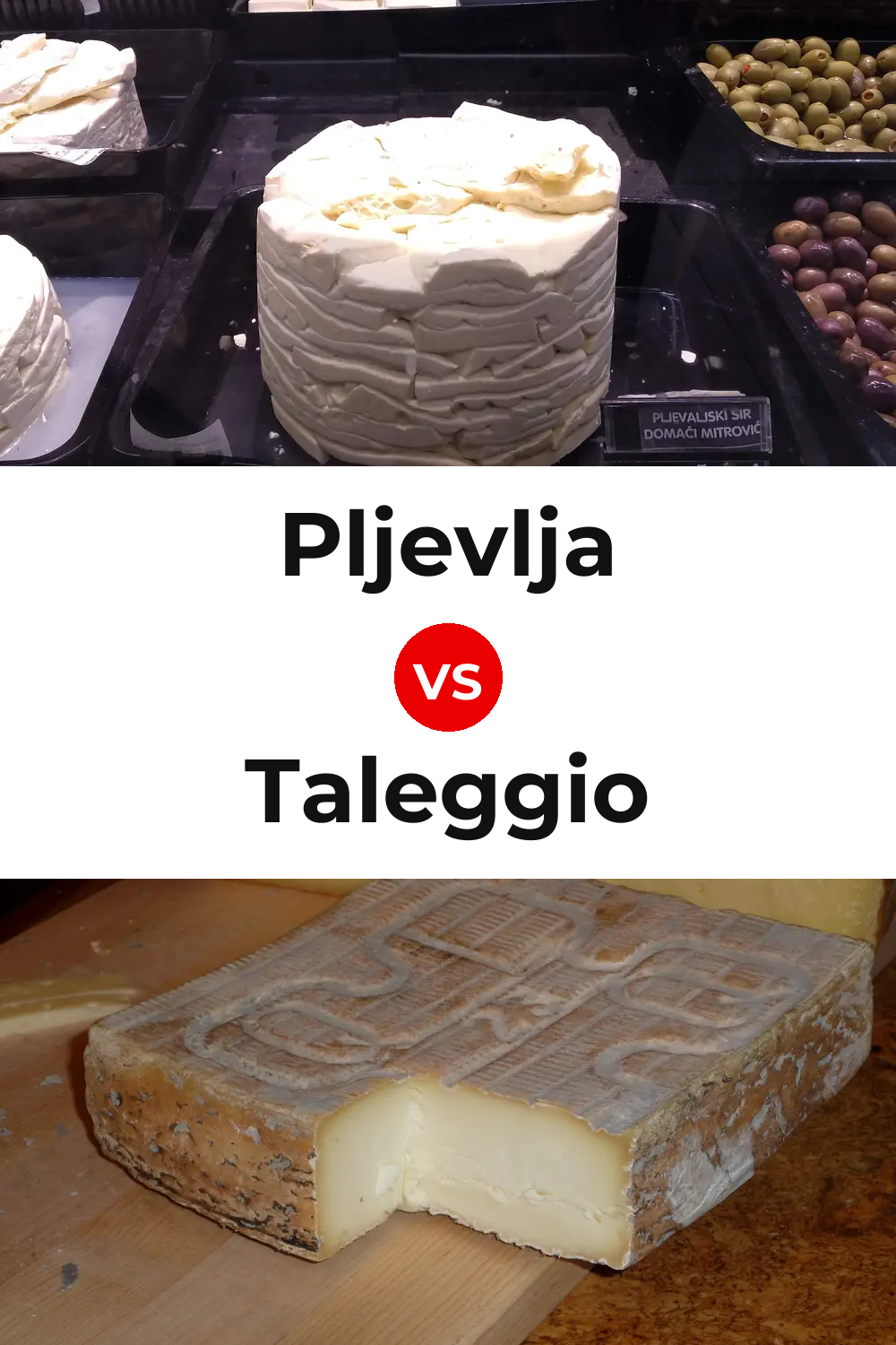 Pljevlja Cheese vs Taleggio Cheese Pinterest comparison