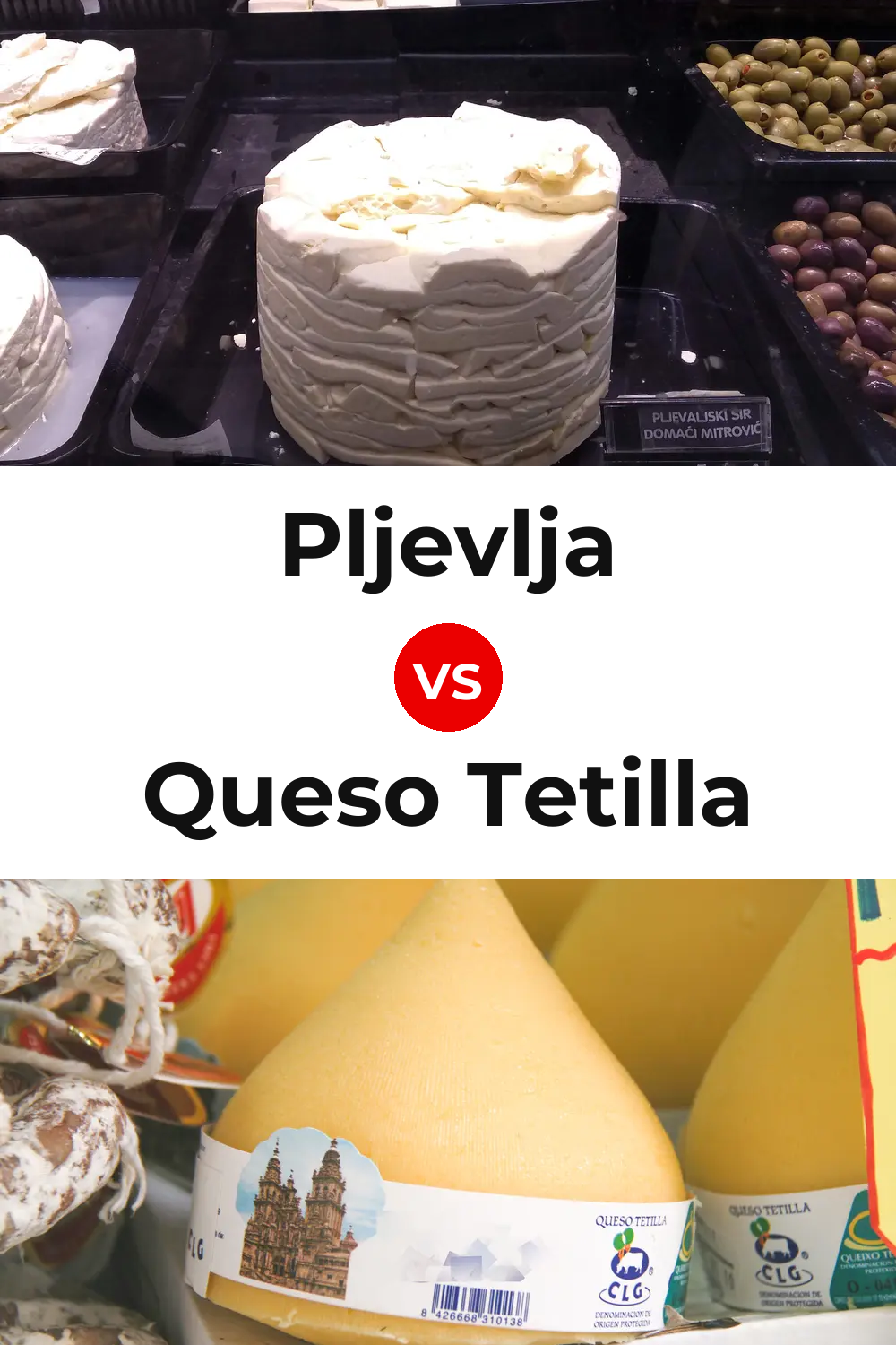 Pljevlja Cheese vs Queso Tetilla Pinterest comparison