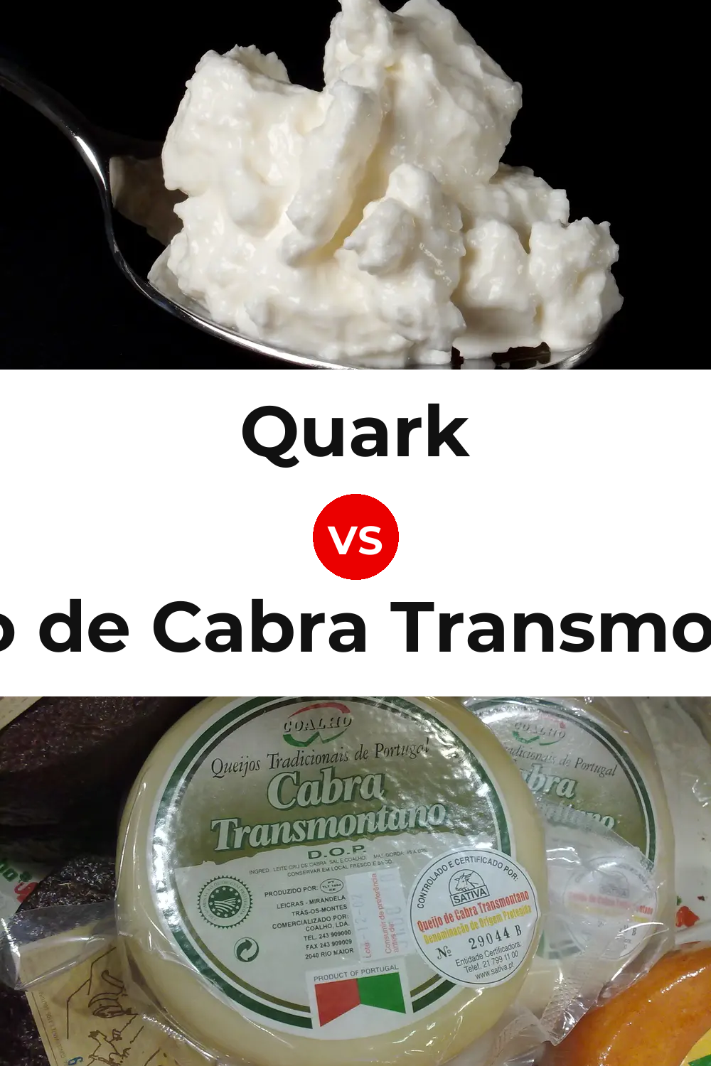 Quark Cheese vs Queijo de Cabra Transmontano Pinterest comparison