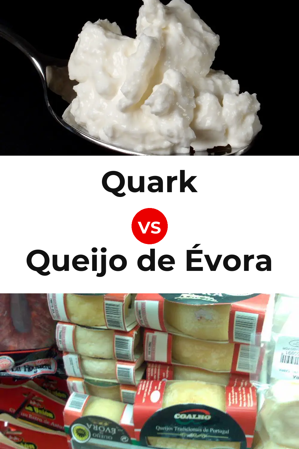 Quark Cheese vs Queijo de Évora Pinterest comparison