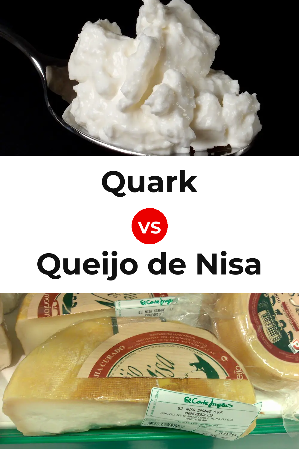 Quark Cheese vs Queijo de Nisa Pinterest comparison