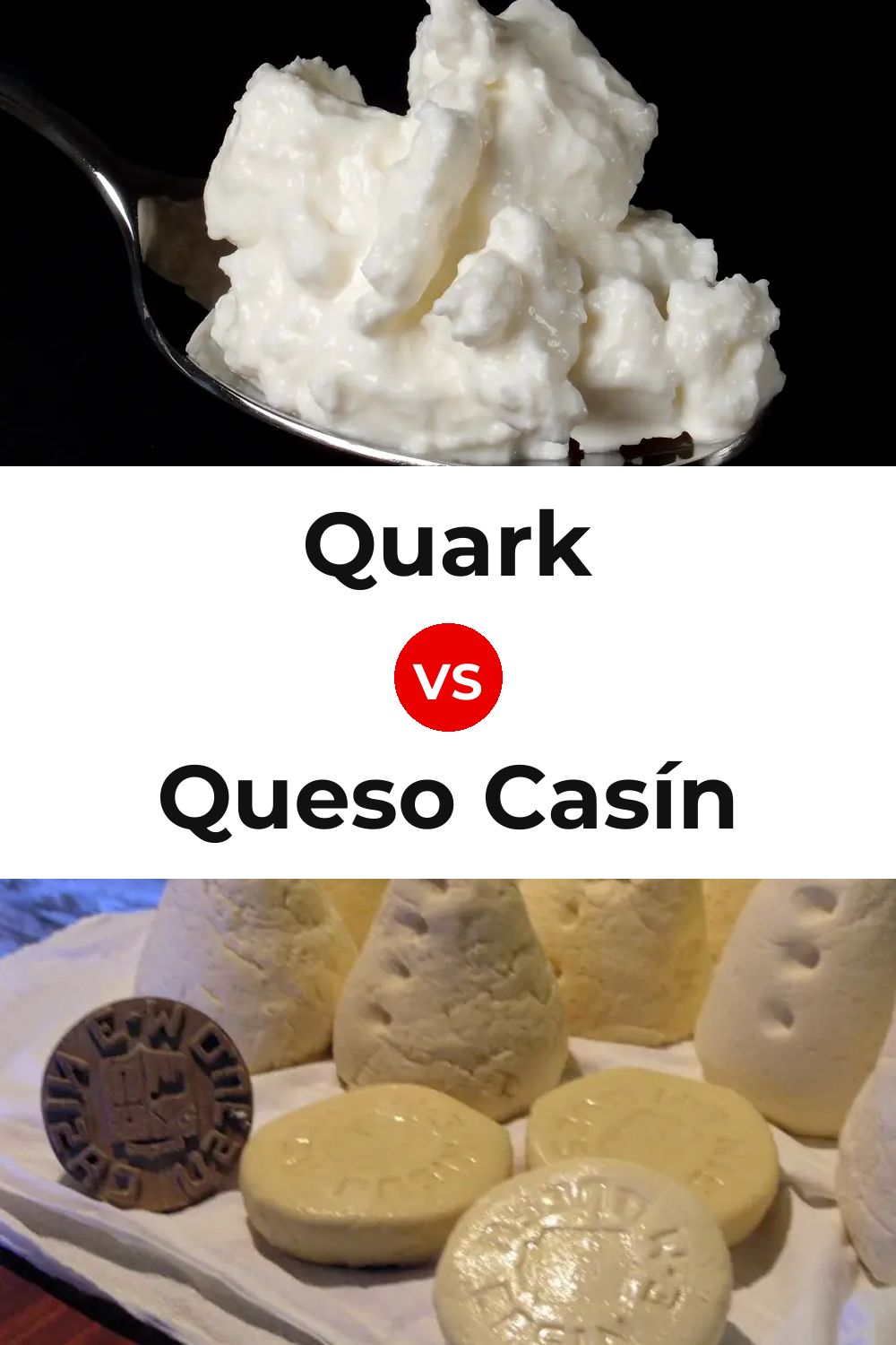 Quark Cheese vs Queso Casín Pinterest comparison
