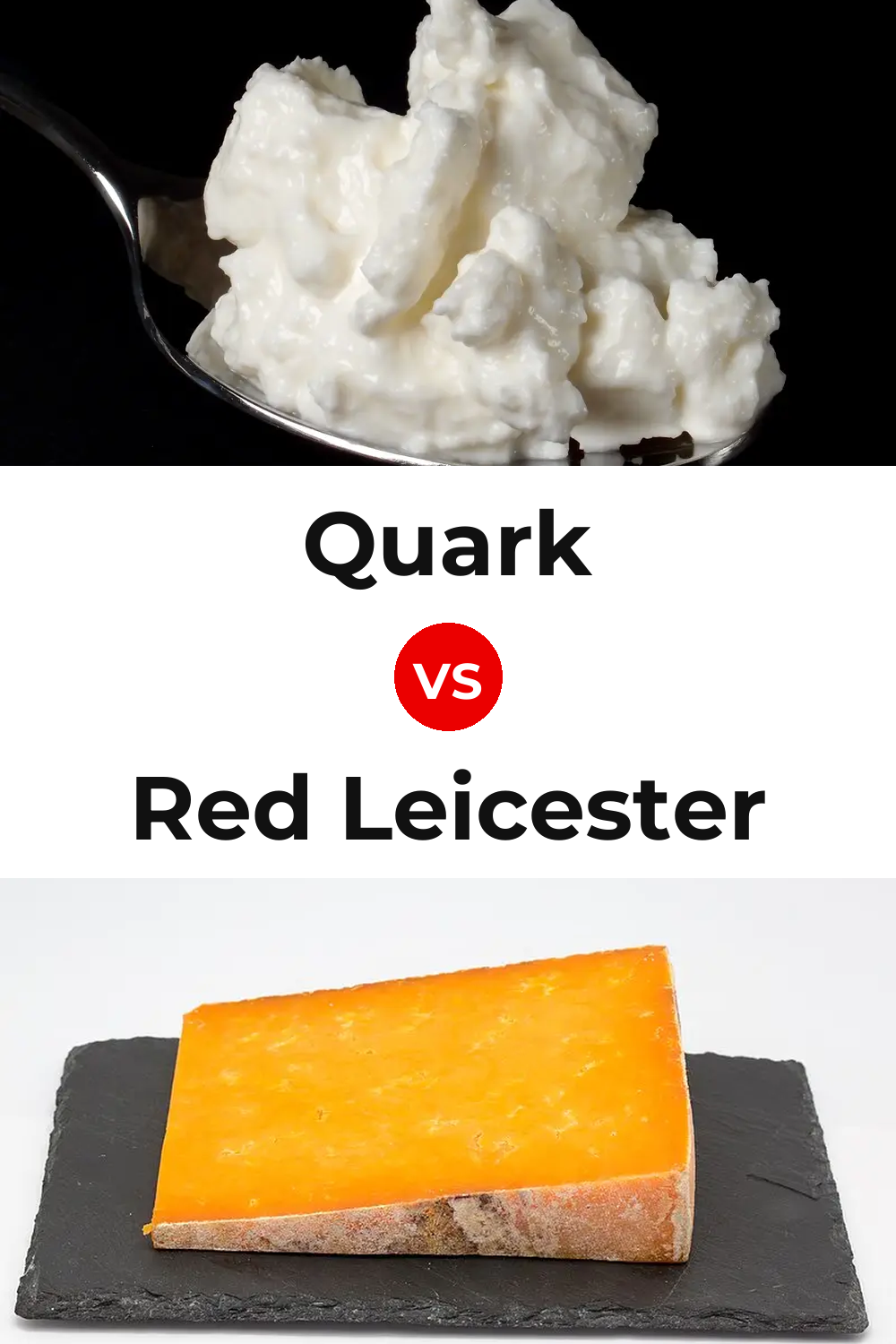 Quark Cheese vs Red Leicester Cheese Pinterest comparison