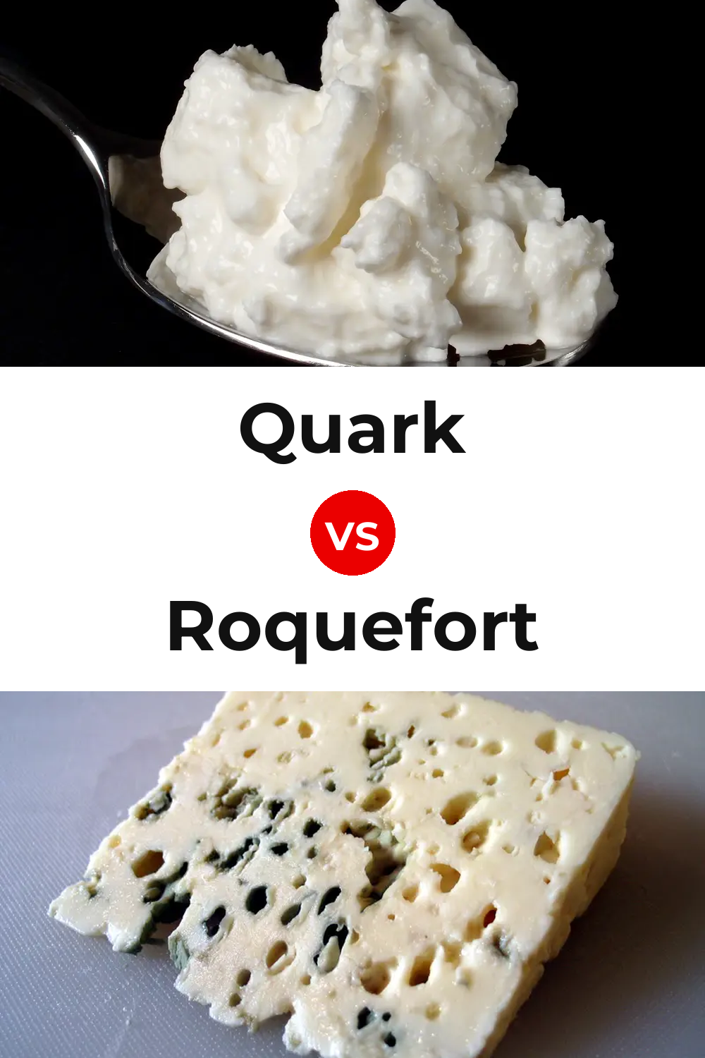 Quark Cheese vs Roquefort Cheese Pinterest comparison