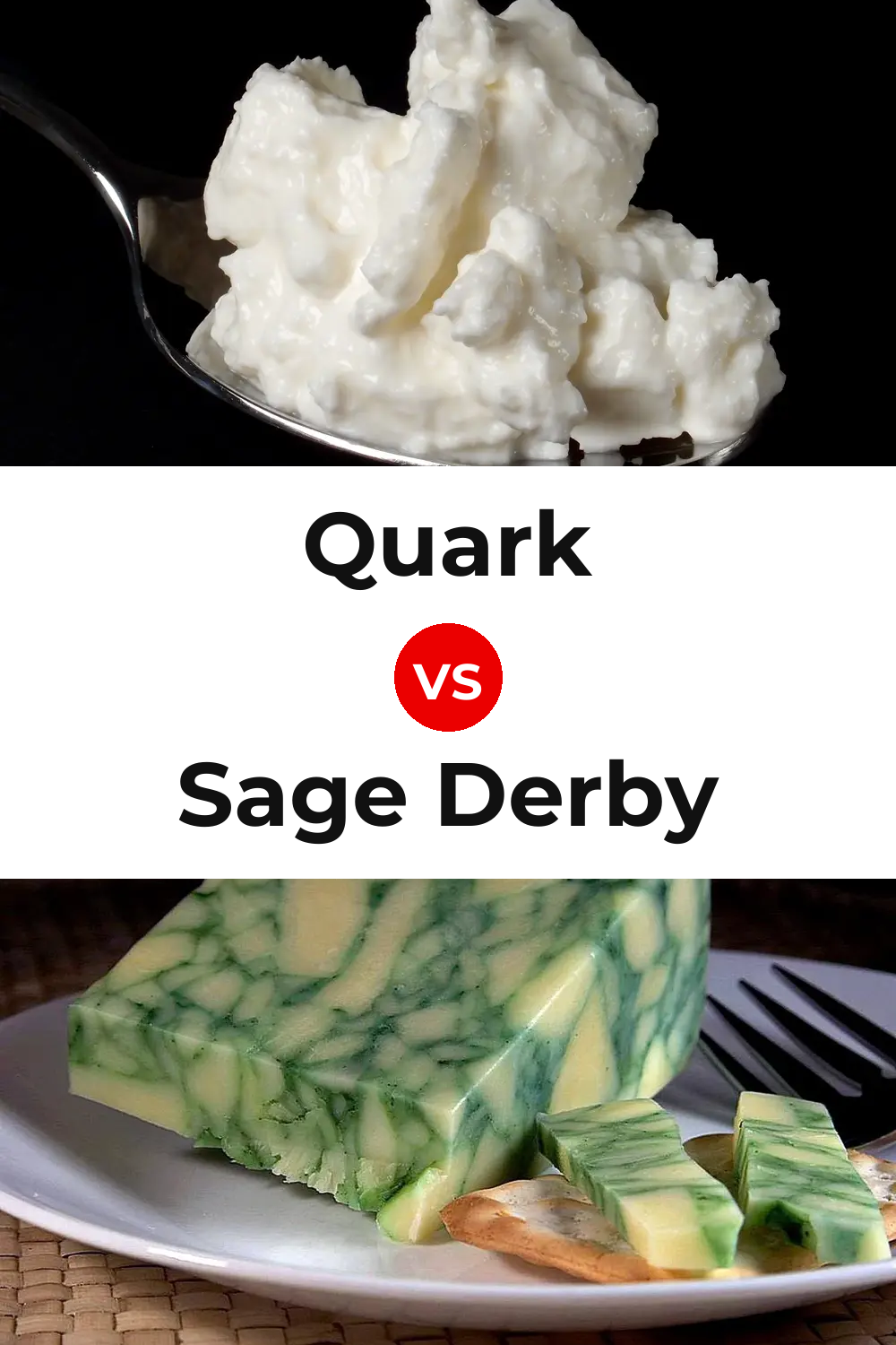 Quark Cheese vs Sage Derby Cheese Pinterest comparison