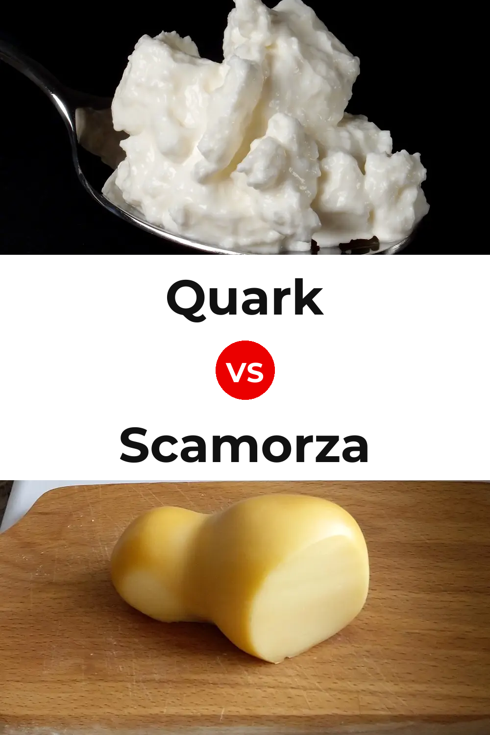 Quark Cheese vs Scamorza Cheese Pinterest comparison