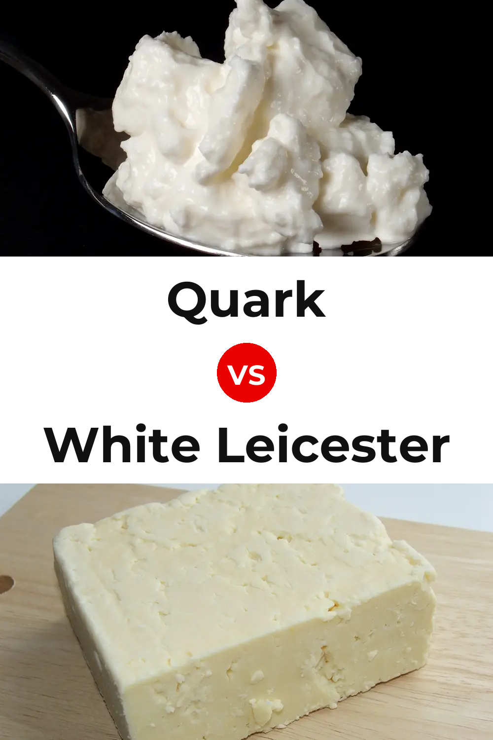 Quark Cheese vs White Leicester Cheese Pinterest comparison