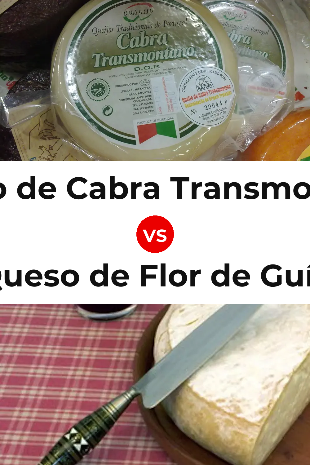 Queijo de Cabra Transmontano vs Queso de Flor de Guía Pinterest comparison